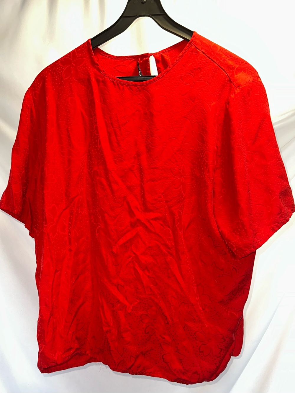 100% Silk Red Shirt